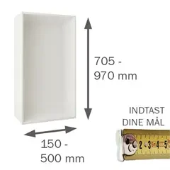 UNDERSKAB efter mål H:705-970 B:150-500 D:150-580 mm