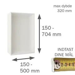 OVERSKAB efter mål H:150-704 B:150-500 D:150-320 mm