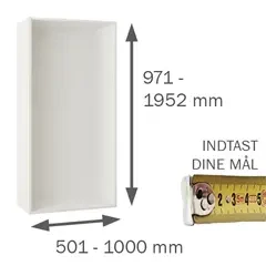 HØJSKAB efter mål H:971-1952 B:501-1000 D:150-580 mm