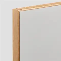 Omø køkkenlåger og fronter efter dine mål - lys grå højtrykslaminat med kant af træ  [Pris F]