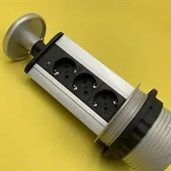 Loevschall Pop up 3x stikkontakt.  Eltårn med gråt låg og Power Indikator.