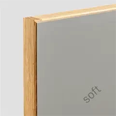 Kikhavn køkkenlåger og fronter efter dine mål - soft grå brun højtrykslaminat med kant af træ  [Pris H]