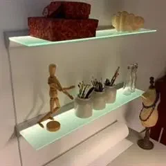 GlasHylde med indbygget LED lys 120cm