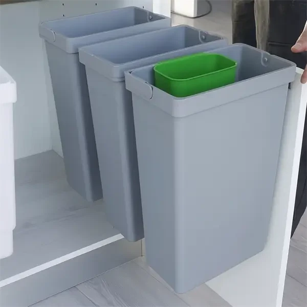 Affaldssystem - Udtræk - Byg Selv - 4 affaldsspande - 30,7L