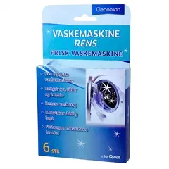Pakke med 6 tabs vaskemaskinerens til rengøring af vaskemaskine