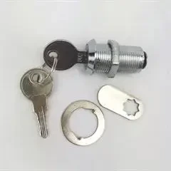 Cylinderlås Ø19 mm stål blank krom med 2 nøgler