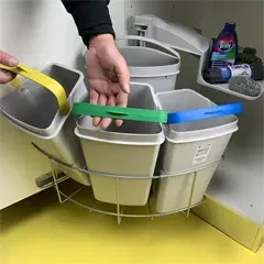  Drej 4 affaldssystem m/auto udtræk / GRÅ Hanke.