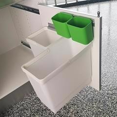 Byg selv affaldssystem med udtræk og 4 affaldsspande 27,4L