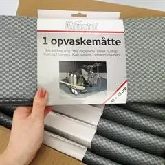 Microfiber opvaskemåtte i grå - kasse med 8 stk.