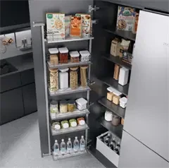 Kesseböhmer Tandem Side III Udtræk til 50 cm låge Chrome Classic Ice White - inkl. 6 kurve