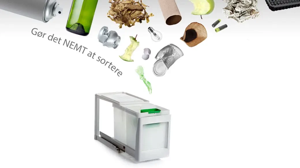 Gør det nemt at affaldssortere, med det rette system til affaldssortering.