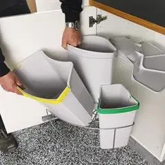 Drej 3 affaldssystem m/automatisk udtræk 3 spande 19L + 12L + 9L