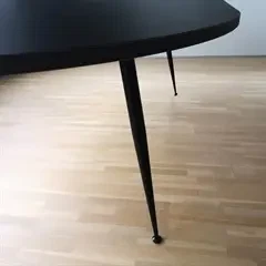 Skrå konisk bordben mat sort med AutoStille knop - 1 stk