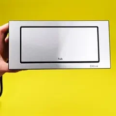 EvoLine BackFlip - rustfri stål - roterende strømskinne -  stikkontakt til bordplade 