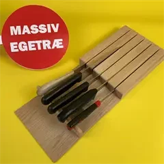 Knivholder indsats af massiv eg