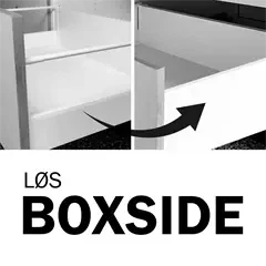 TANDEMBOX A-DESIGN løse boxsider - hvid - dybde 40/50/55cm<br>SÆTPRIS