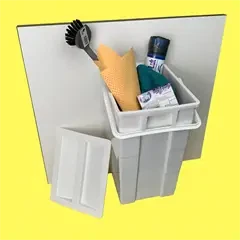 Hvid skraldespand til skabslåge