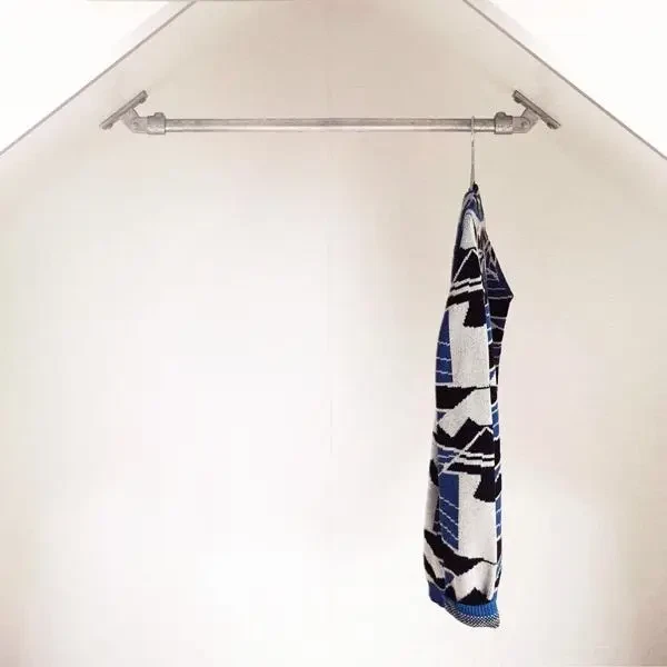 REDUCT SKRÅVÆG DOUBLE LARGE - Skråvæg-til-skråvæg bøjlestang af vandrør - Lang: 150-195cm