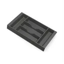 Bestikindsats til 40 cm skuffe i mørk grå plast