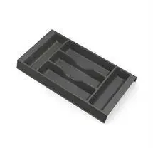 Bestikindsats til midt i 40 cm skuffe i mørk grå plast