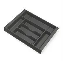 Bestikindsats til 50 cm skuffe i mørk grå plast