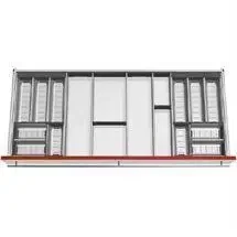 Orga-Line bestikindsats til 120 cm skuffe i rustfri stål