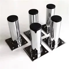 Sokkelben blank krom Ø32mm x 98mm (5 stk)