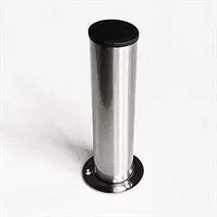Sokkelben børstet stål Ø38 x 160-180mm (justerbar)