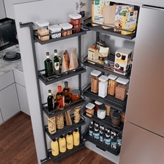 Udtræksskab Kesseböhmer Tandem III med SoftStop 60cm Antrazit Style - inkl. 12 kurve