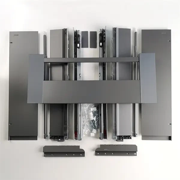 TANDEMBOX A-DESIGN antracit høj bakkesæt med boxsider uden plader - dybde 40/50cm