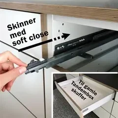 Tandembox - nye skuffeskinner med soft close